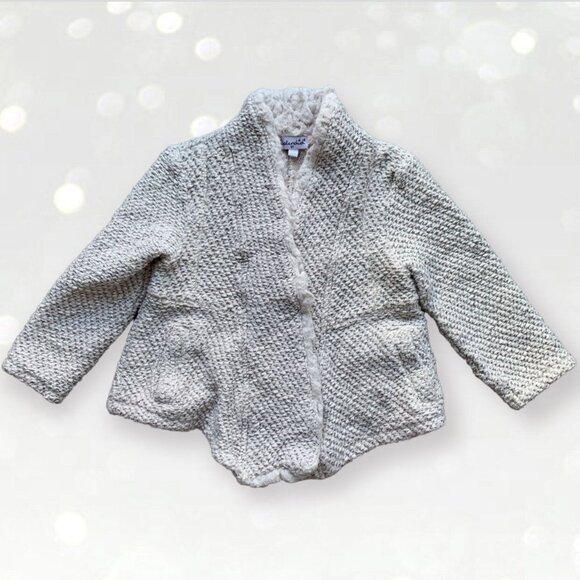 Splendid Sherpa Lined Sparkly Open Front Cardigan - Picture 1 of 8